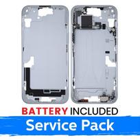 Ekrano rėmas / Vidinis korpusas skirtas Apple iPhone 15 Plus korpusas + baterija / Blue / (Service Pack)