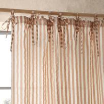 Terakotos spalvos permatoma užuolaida 140x183 cm Zanzibar Stripe – Pineapple Elephant