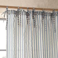 Mėlynos spalvos permatoma užuolaida 140x229 cm Zanzibar Stripe – Pineapple Elephant