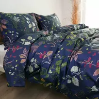 Saules Patalyne Satino patalynės komplektas TAMSIAI MĖLYNA GAIVA, 3 dalių, 200x220 cm