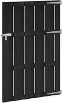Sodo vartai 100 x 150 cm WPC ir aliuminis Juoda