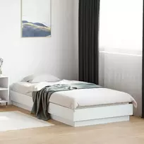 Lova Lovos rėmas su LED Balta 80 x 200 cm Apdirbta mediena