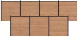 Tvoros plokštė 7 pcs WPC ir aliuminis Ruda