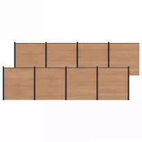 Tvoros plokštė 8 pcs WPC ir aliuminis Ruda