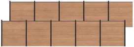 Tvoros plokštė 10 pcs WPC ir aliuminis Ruda