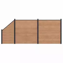 Tvoros plokštė 3 pcs WPC ir aliuminis Ruda
