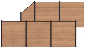 Tvoros plokštė 6 pcs WPC ir aliuminis Ruda