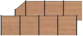 Tvoros plokštė 8 pcs WPC ir aliuminis Ruda