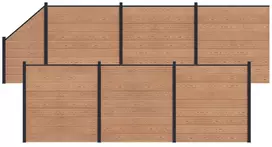 Tvoros plokštė 7 pcs WPC ir aliuminis Ruda