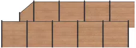 Tvoros plokštė 10 pcs WPC ir aliuminis Ruda