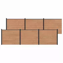 Tvoros plokštė 6 pcs WPC ir aliuminis Ruda