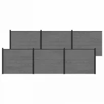 Tvoros plokštė 6 pcs WPC ir aliuminis Pilka