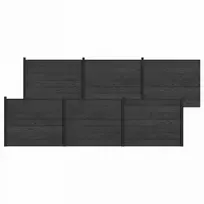 Tvoros plokštė 6 pcs WPC ir aliuminis Juoda