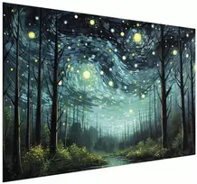 Paveikslas - Žvaigždėta naktis - šiuolaikinė Van Gogho dangaus interpretacija