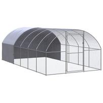 vidaXL lauko narvas viščiukams, 3x6x2 m, Sidabro