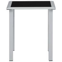 Sodo stalas，Lauko stalas, juodas/sidabrinis, 41x41x45cm, plienas ir stiklas CFE980016
