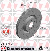 ZIMMERMANN Stabdžių diskas SPORT BRAKE DISC Z 400.3670.52