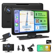 9 colio universalus automobilio GPS navigacija Junsun palaiko belaidį carplay ir android auto, gps navigaciją, usb, aux, wi-fi, fm, vartotojo vadovą + priekinį ir galinį įrašymą priekyje 4k + gale 1080p + 64gb kortelę + siurbtukinį laikiklį + prietaisų sk