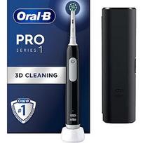 Oral-B Electric Toothbrush with Travel Case | Pro Series 1 | Rechargeable | For adults | Number of brush heads included 1 | Number of teeth brushing modes 3 | Black Pro Black