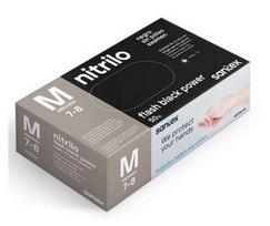 Santex Flash Power itin tvirtos nitrilo pirštinės, juodos, 8.5g (50vnt.), 10pak.x50vnt.