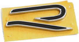 "Volkswagen" 571853425AFOD raidės R logotipas emblema, juoda/chromas