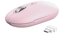 TRUST Seron Slim Multi-Wireless Hyperscroll Mouse, Pink