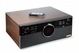 Technaxx TX-137 Belt-drive audio turntable, black, wood, semi-automatic