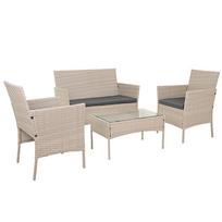 Smėlio spalvos rotango sodo baldai Gardlov 26909