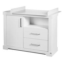 Žema su vystymo stalu vaikiška šoninė spintelė baltos spalvos 120x98 cm Maxi – Roba