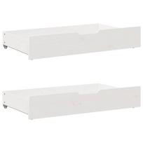 Stalčiai po lova balti 2vnt 95x55x17cm pušies masyvas