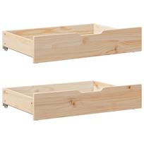 Stalčiai po lova su ratukais 2vnt 85x55x17cm pušies masyvas