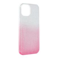 Blizgus dėklas telefonui IPHONE 13 skaidrus/rožinis