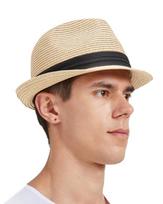 Zylioo XL/XXL 61 cm Trilby Fedora šiaudinė skrybėlė