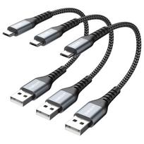 Micro USB - USB A įkrovimo laidas, 3 vnt., 15 cm