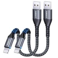 „iPhone Lightning“ įkrovimo laidas, 2 vnt., 15 cm, „MFi“ sertifikuota