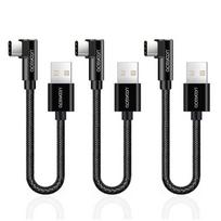 USB į USB C kabelis 20 cm 3 vnt. pakuotė 90 laipsnių kampu