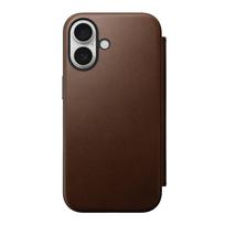 Nomad Modern Leather Folio, rudos spalvos – Apple iPhone 16
