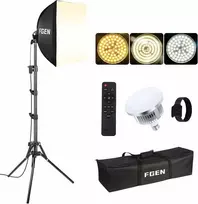 FGen LED softbox apšvietimo rinkinys 40x40 cm, 85 W su stovu 150 cm