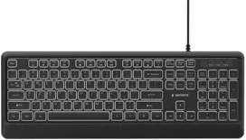 Gembird KB-UML-04 Slim su laidu backlight klaviatūra, juodas, US išdėstymas