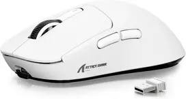 Attack Shark X3 belaidė žaidimų pelė, 49 g, 26000 DPI, Bluetooth, balta