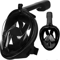Retoo pilno veido nardymo kaukė L/XL su 180° matymo kampu, plastikas, juoda