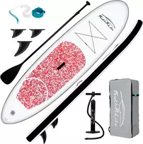 FunWater pripučiama irklentė SUP, 305x76x15cm, 150 kg, pilnas komplektas, rožinė