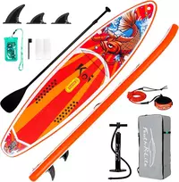 FunWater pripučiama irklentė su irklo, kuprinės ir priedų rinkiniu, 3.5 m ilgio, raudona