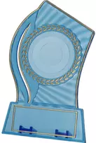 Tryumf Plastikowa taurė – skaidri ir auksinė, su vieta 50 mm įklijai ir 65 mm x 23 mm lentelei T-M PS150/BL/G