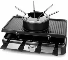 Elektrinis grilius Emerio Emerio RG-124930 grill raclette 8 os. 1400 W Juodas, Nerūdijantis plienas