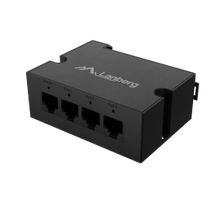 Lanberg Switch PoE Extender 1xIn 3xOut Gigabit Ethernet Din Rail BT 90W metal clips | DIN-GE4-BT-90W