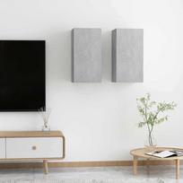 | Sieninė televizoriaus spinta | 2 pcs Betono pilka