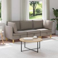 Svetainės baldų komplektas su pagalve 3 pcs Taupe Audinys