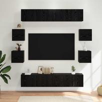 TV spintelių komplektas 8 pcs 80 x 30 x 30 cm Juodojo ąžuolo