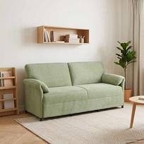3-Vietis Sofa Šviesiai žalia 198 x 83 x 95 cm Aksomas